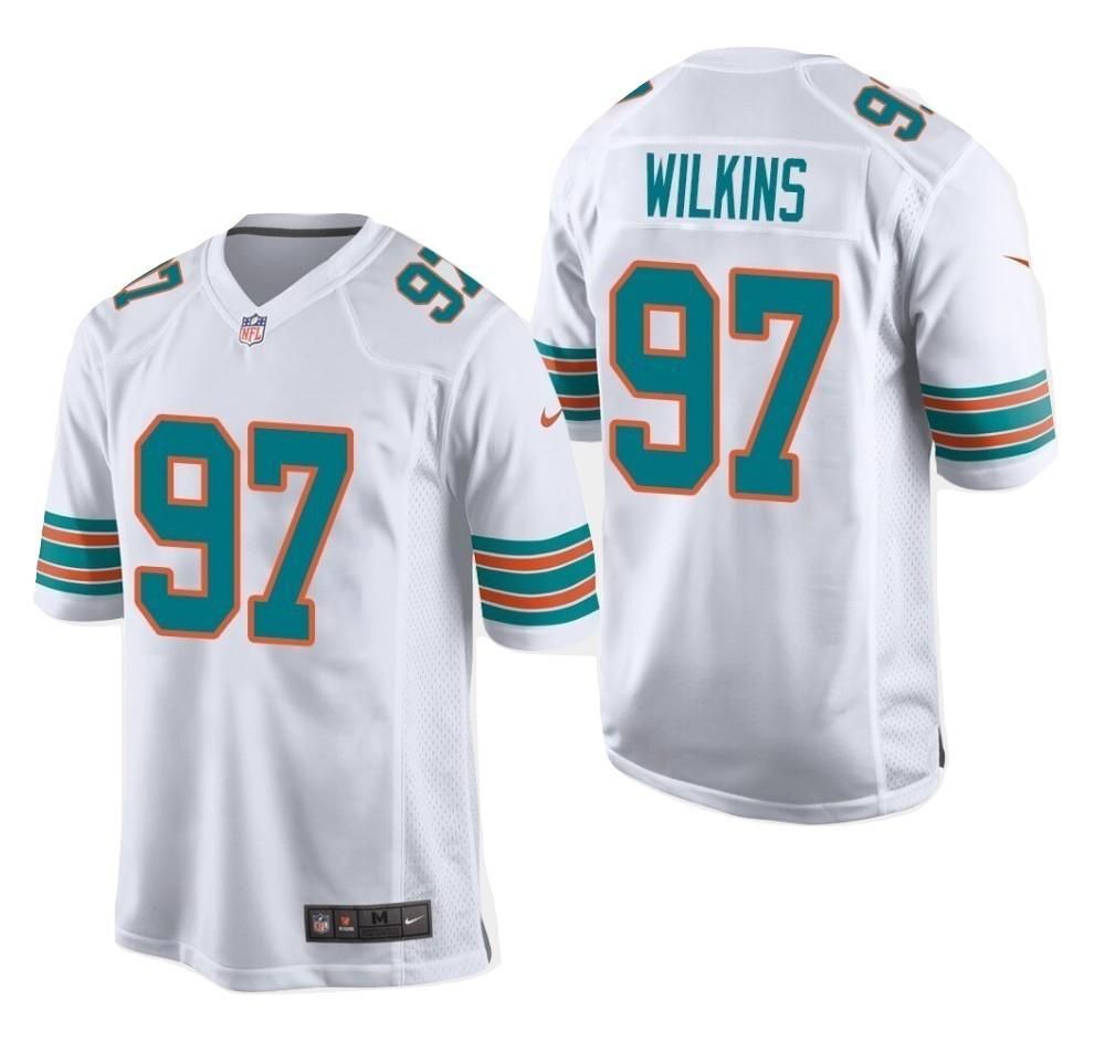 Men Miami Dolphins #97 Christian Wilkins Nike White Game NFL Jersey